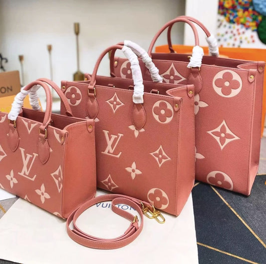 3 in 1 Louis Vuitton reverse monogram GM on the go tote bag